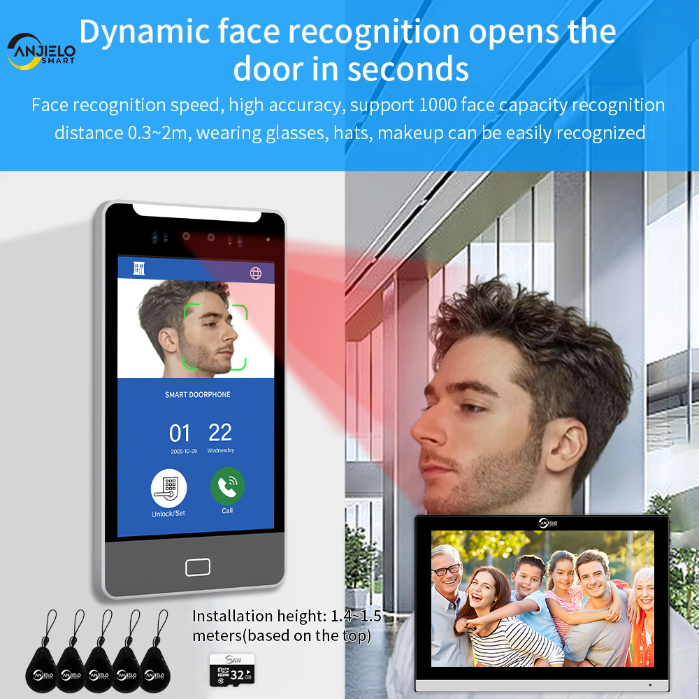 Smart Doorbell Wired - ANJIELO TUYA Smart 5IN1 Unlock AI