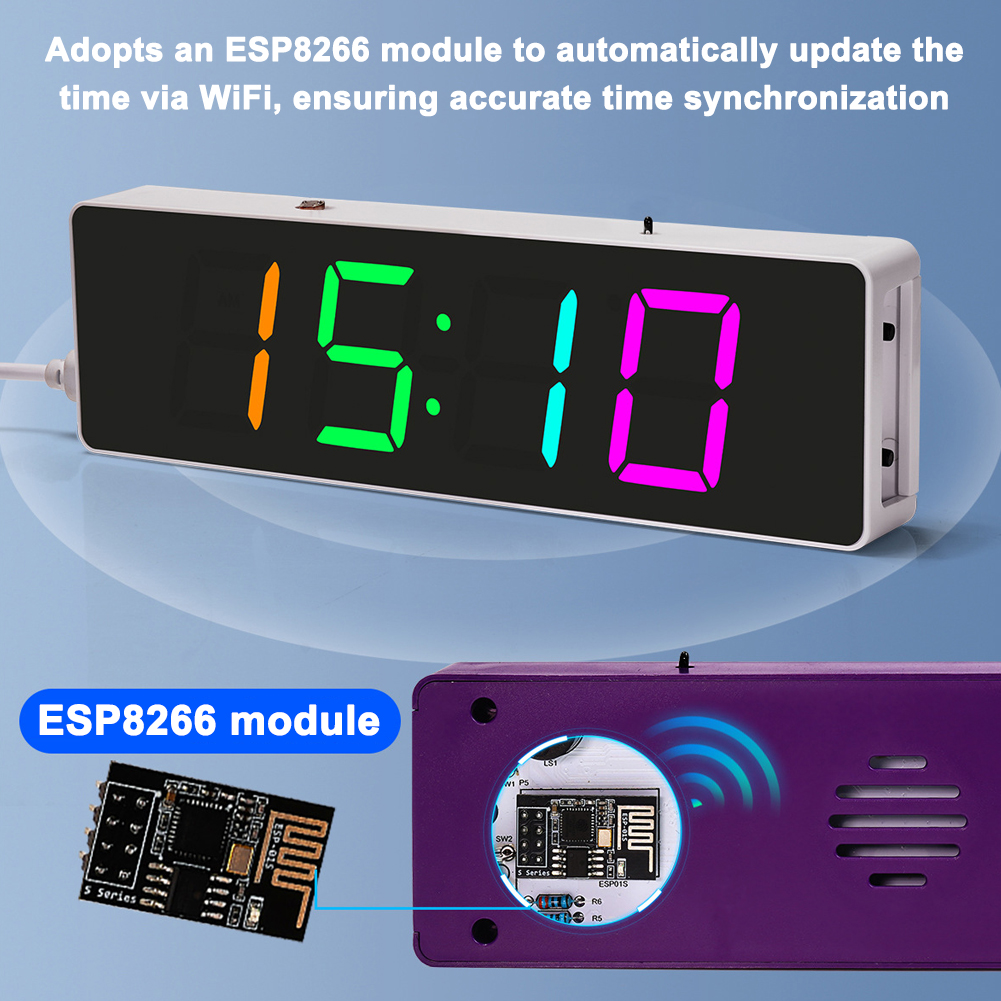 ESP8266 IoT Colorful WiFi Cloc – обзор и цена Home Automation Diy
