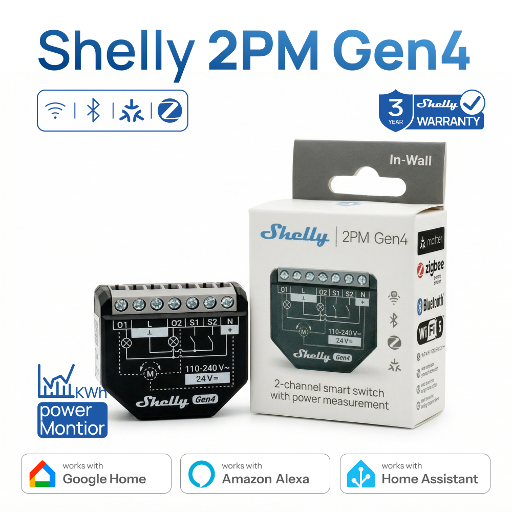 Shelly 2PM Gen4 Zigbee 2 Chann – обзор и цена Shelly Relay Module