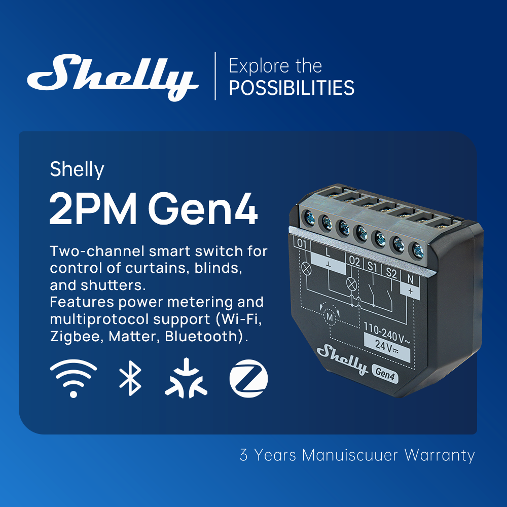 Shelly 2PM Gen4 Zigbee 2 Chann – обзор и цена Shelly Relay Module