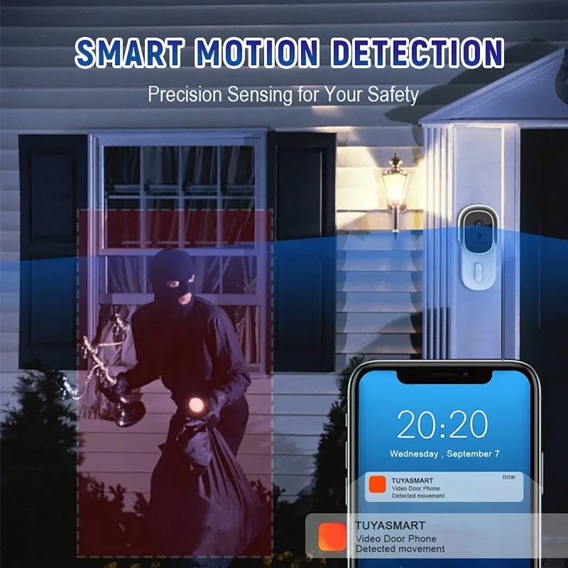 Wide View Tuya Smart Life APP  – обзор и цена Smart Doorbell Wired