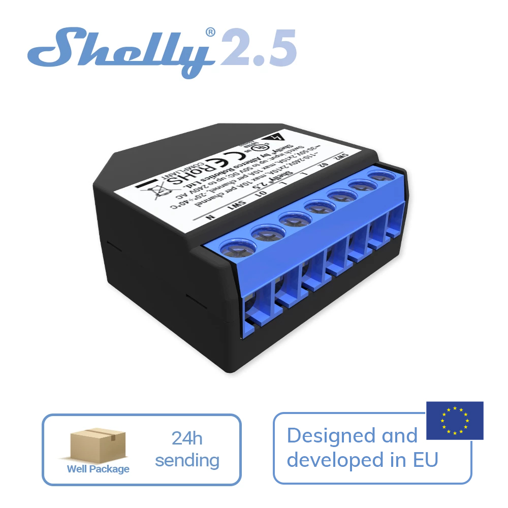 Shelly 2.5 Smart Home Double R – обзор и цена Shelly Relay Module