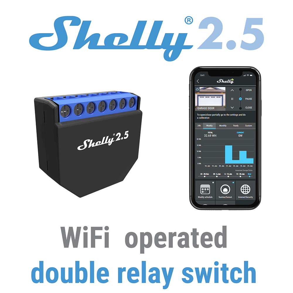Shelly 2.5 Smart Home Double R – обзор и цена Shelly Relay Module