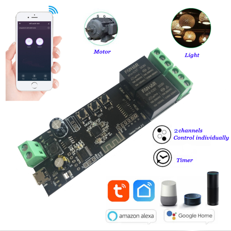 2CH Tuya Wifi Smart Control Bo – обзор и цена Diy Home Automation Controller