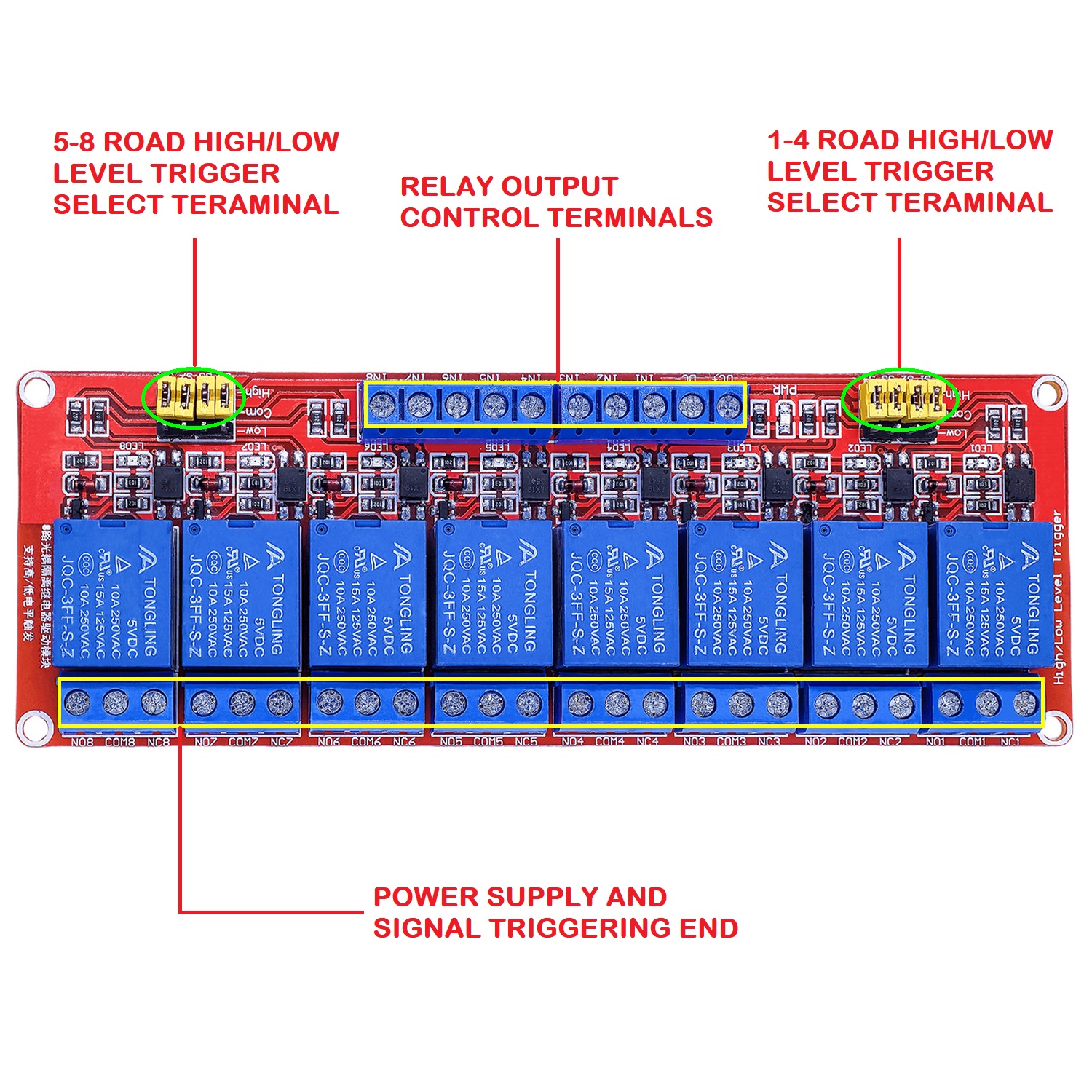 Relay Module 8 Channel 5V 12V  – обзор и цена Relay 8 Channel Board