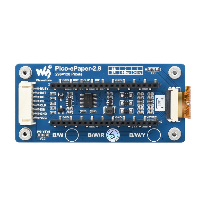 Waveshare Pico-ePaper-2.9-B,2. – обзор и цена Display Epaper 2.9
