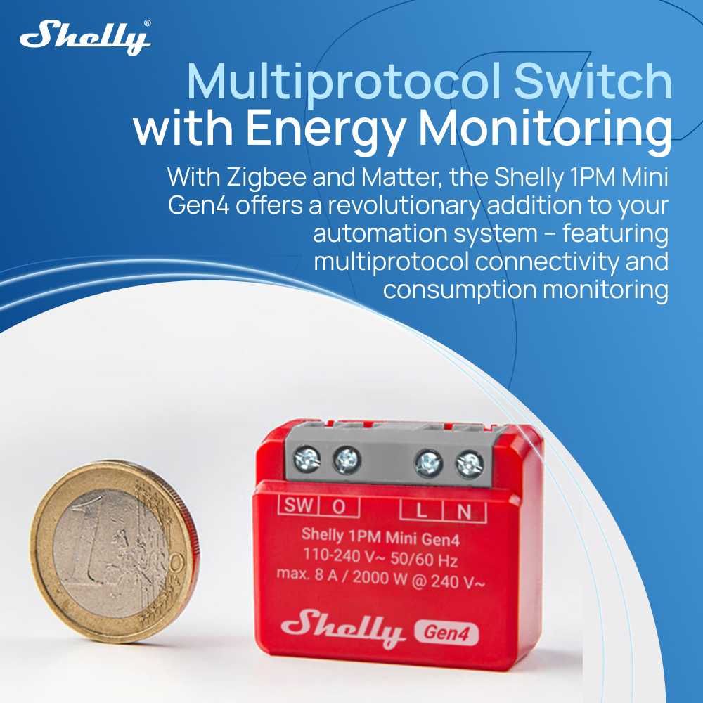 Shelly 1PM Mini Gen4 Zigbee Sm – обзор и цена Shelly Relay Module