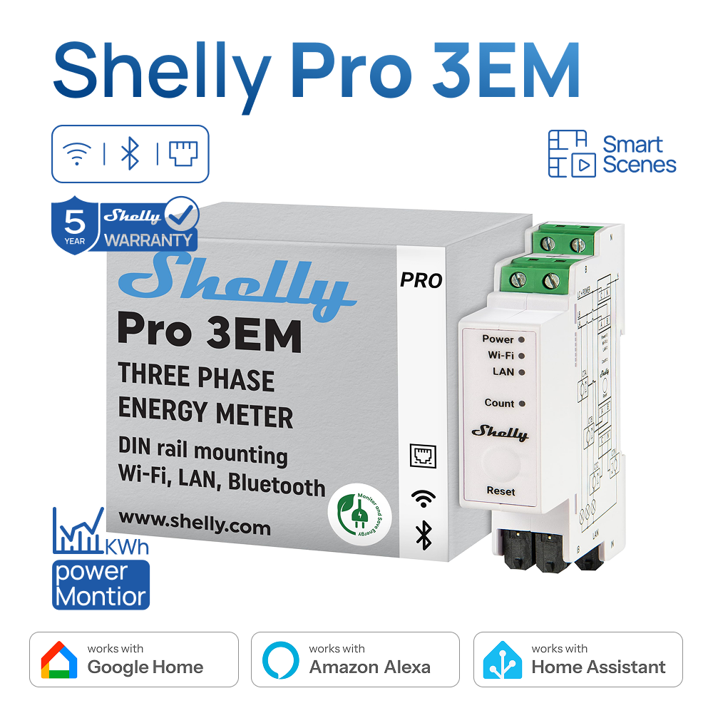 Shelly Pro 3EM 120A Lan Din Ra – обзор и цена Shelly Relay Module