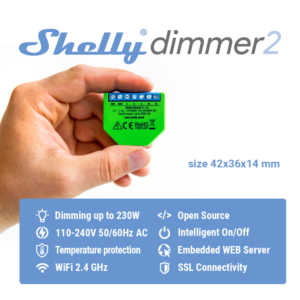 Shelly Dimmer 2 Smart Switch M – обзор и цена Shelly Relay Module