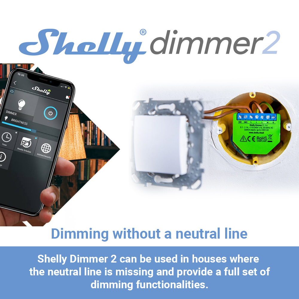 Shelly Dimmer 2 Smart Switch M – обзор и цена Shelly Relay Module